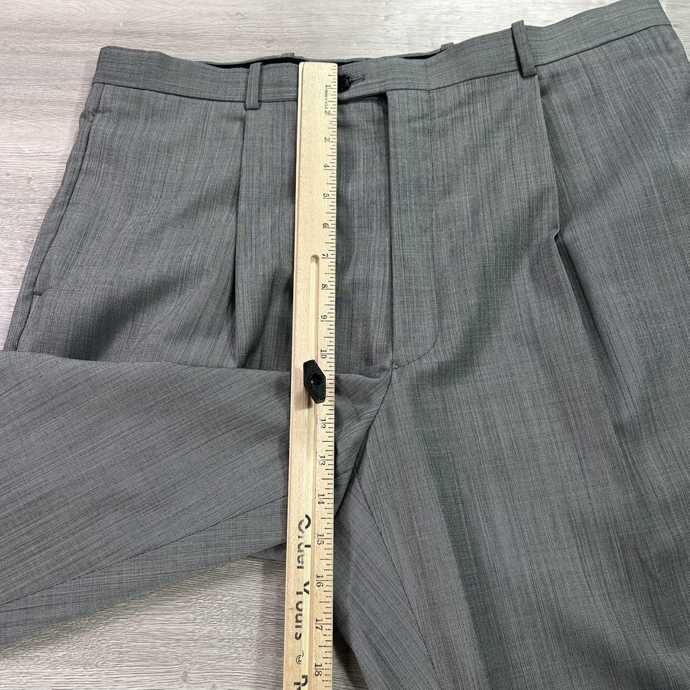 Alfani Suit Mens 44L Jacket 38x33 Pants Gray Wool Cashmere Check 2 Piece - Picture 13 of 16